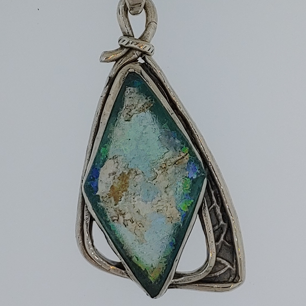Sterling Silver Roman Glass one of a Kind Pendant